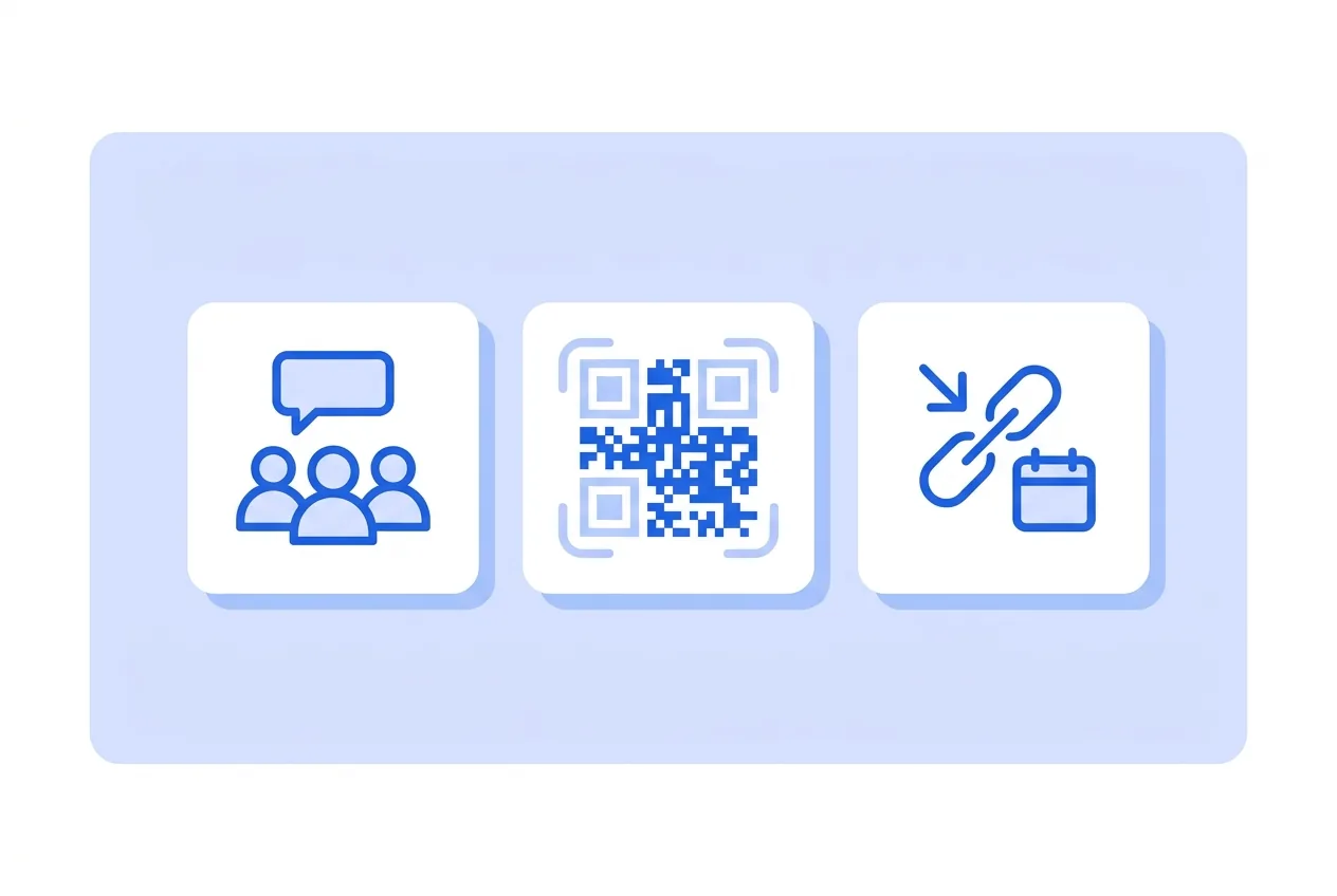 Illustration of this QR type in use: WhatsApp group.