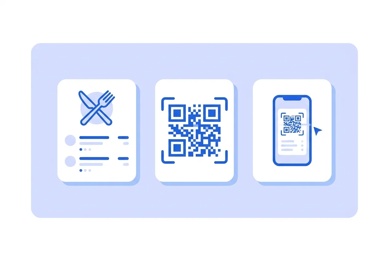 Illustration of this QR type in use: Restaurant menu.