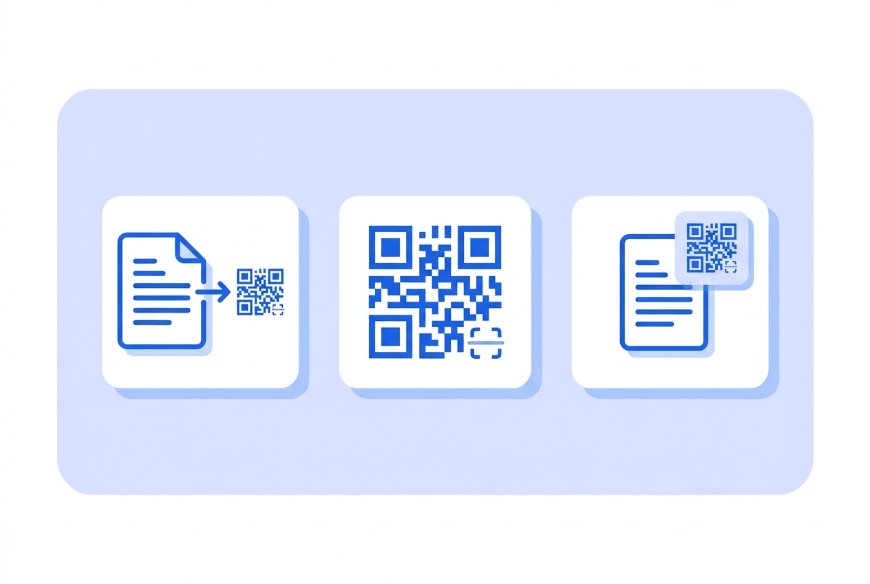 Illustration of this QR type in use: PDF.
