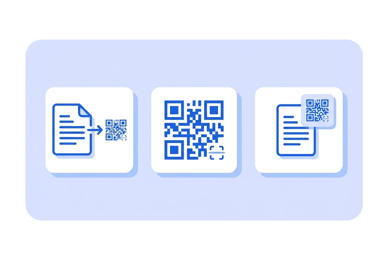 Illustration of this QR type in use: PDF.