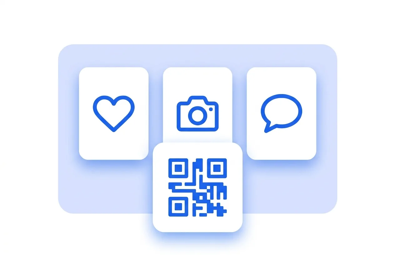 Illustration of this QR type in use: Social media.