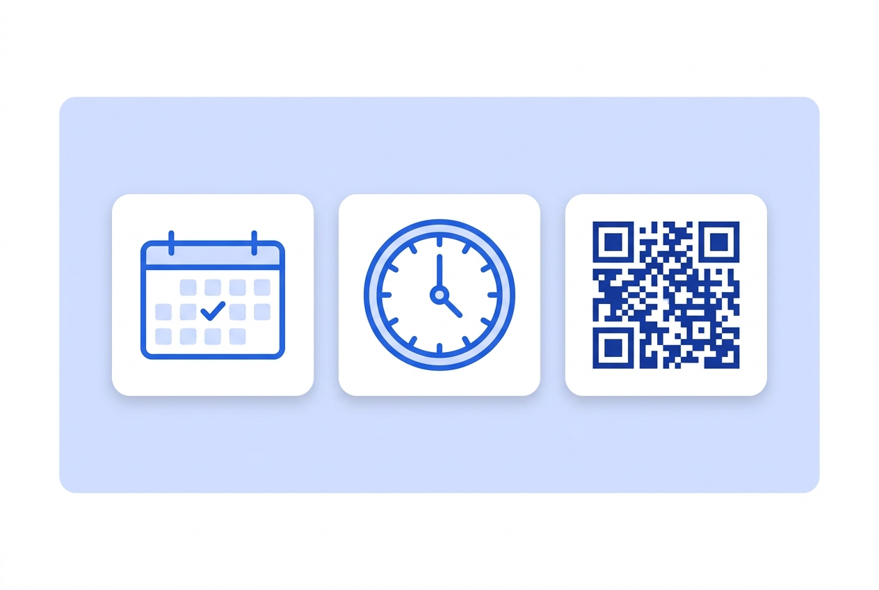 Illustration of this QR type in use: Booking.