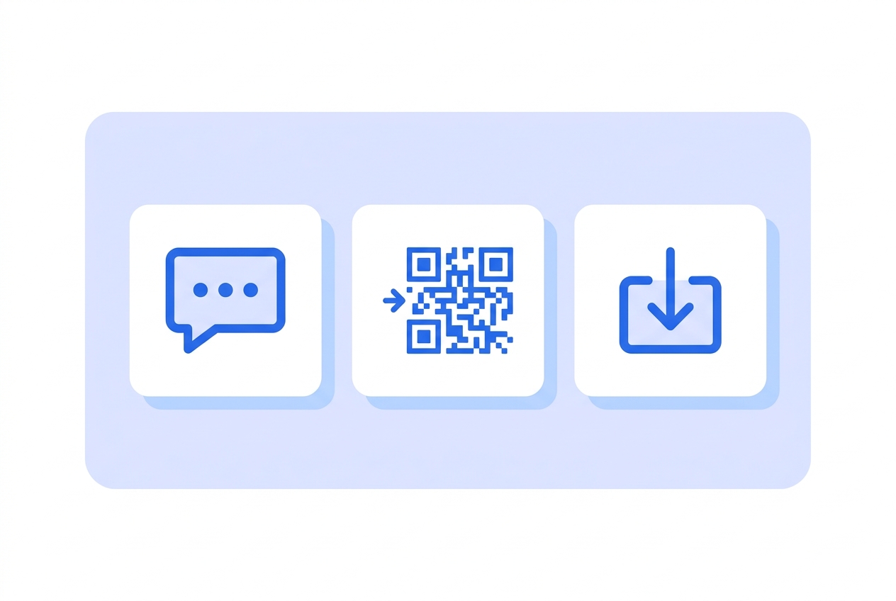 Illustration of this QR type in use: SMS.