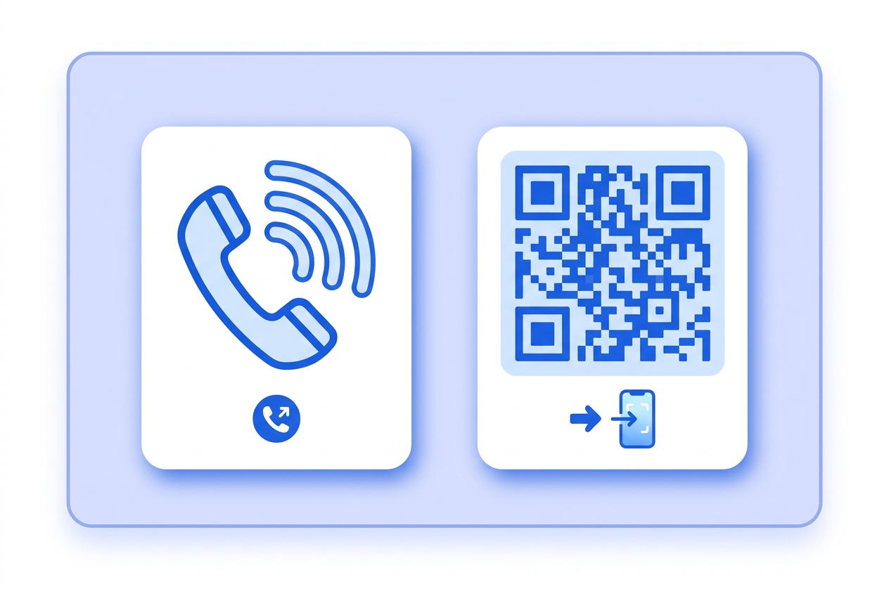 Illustration of this QR type in use: Phone call.