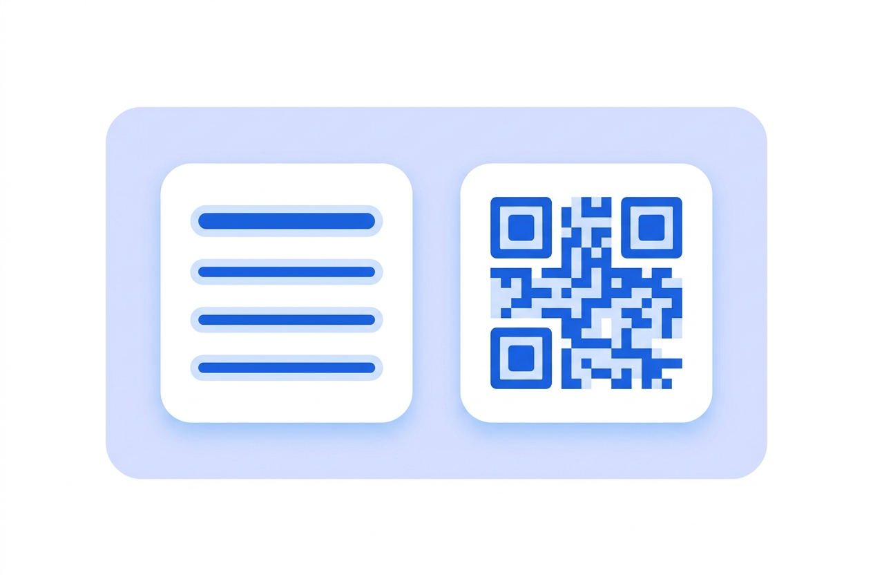 Illustration of this QR type in use: Text.