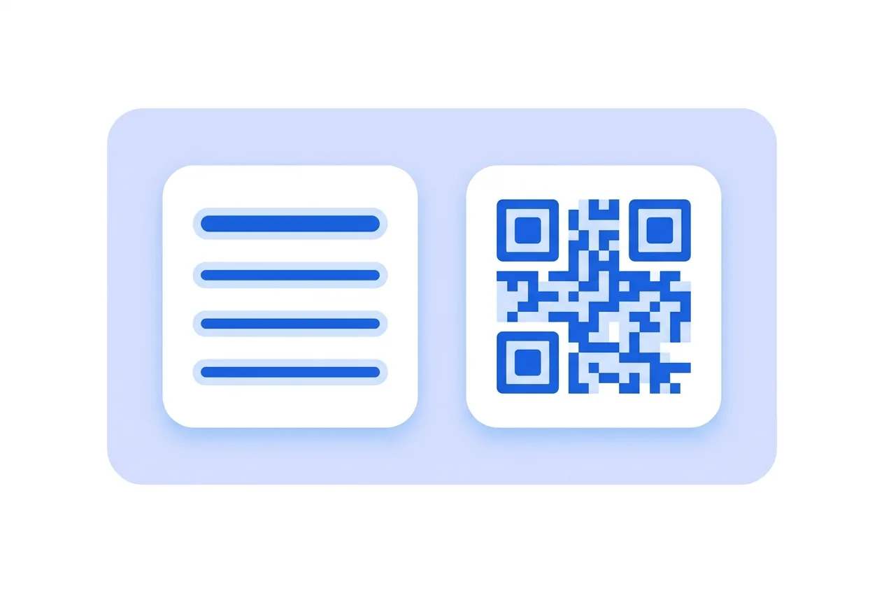 Illustration of this QR type in use: Text.