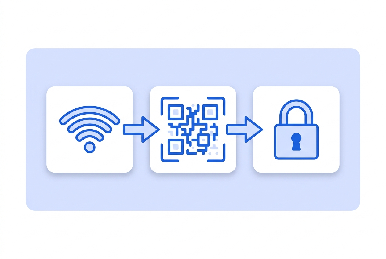 Illustration of this QR type in use: Wi-Fi.
